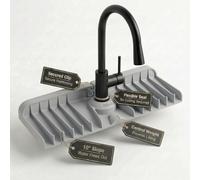 Paraspruzzi per lavello da cucina di alta qualità, 45,7 x 14,5 cm, tappetino in silicone per rubinetto con clip di sicurezza a pressione, vero drenaggio 3D a 10° (senza piscina), design