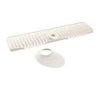 Paraspruzzi per lavello da cucina, tappetino in silicone da 60 cm, design di drenaggio a 15 gradi, vassoio protettivo per piano di lavoro, blocco antigoccia flessibile | Intorno scarico