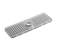 Paraspruzzi per lavello da cucina - Vassoio di drenaggio in silicone XL da 17,5", protezione antigoccia dietro i rubinetti, stazione porta sapone e spugna antiscivolo, custodia flessibile per accessor