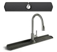 Paraspruzzi per lavello in silicone 30 lungo Nero