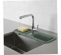 Paraspruzzi per lavello in silicone, Tappetino per rubinetto lavello da 17, 7 con paraspruzzi per pendenza di drenaggio per cucina Dietro il rubinetto, Verde oliva, Tappetino