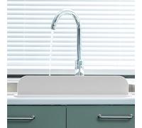 Paraspruzzi per lavello, protezione antispruzzi in silicone di alta qualità, per lavelli da cucina, bagno e isola, 49 x 8,5 x 5 cm, grigio/nero/bianco