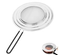 Paraspruzzi per Pentole con Manico Pieghevole, Coperchio Paraschizzi 30 cm in Acciaio Inox, Adatto alla Cucina, Argento