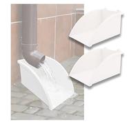 Paraspruzzi per pluviali Blocchi paraspruzzi in PVC per grondaie e pluviali, Paletta bianca per raccolta acqua piovana Confezione da 2 Deviatore per tubi di drenaggio