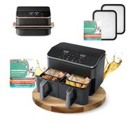 Paraspruzzi resistente al calore in 2 pezzi per friggitrice ad aria Cosori a 2 camere 8,5 l/Dual Zone TwinFry 10 l, accessorio per friggitrice ad aria COSORI CAF-R901-AEU con 133 ricette GADITIEK