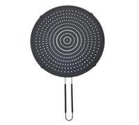 Paraspruzzi universale per padelle 32 x 50 cm in silicone resistente al calore e coperchio raccogli grasso nero per arrostire e cucinare fino a 230 gradi, salvaspazio facile da pulire