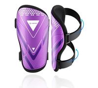 Parastinchi Bambini Calcio Certificato CE Airsfish Parastinchi Leggeri, Durevoli, Antiscivolo Con Cinghie Regolabili, Parastinchi Ad Alta Resistenza Calcio, Per Ragazzi E Ragazze Viola