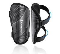 Parastinchi Bambini Calcio Certificato CE Airsfish Parastinchi Leggeri, Durevoli, Antiscivolo Con Cinghie Regolabili, Parastinchi Ad Alta Resistenza Calcio, Per Ragazzi E Ragazze Nero