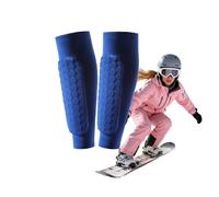 Parastinchi da calcio, a nido d'ape, a compressione, per un maggiore assorbimento degli urti, protezione elastica per le gambe, cuscinetti in gel per adulti, sport all'aria aperta, sci, calcio (blu, M