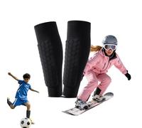 Parastinchi da calcio, a nido d'ape, a compressione, per un maggiore assorbimento degli urti, protezione elastica per le gambe, cuscinetti in gel per adulti, sport all'aria aperta, sci, calcio (nero