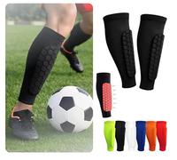 Parastinchi da calcio per ragazzi e ragazze, parastinchi per Defender a nido d'ape a compressione per un assorbimento degli urti superiore, maglia elastica traspirante, leggera e comoda vestibilità