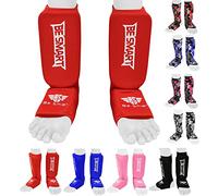 Parastinchi e parastinchi per bambini da kick boxing, per bambini, colore rosso, XXXS (da 3 a 8 anni)