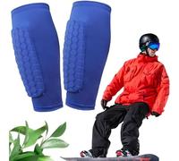 Parastinchi in gel da sci, 2026, manica calda per polpaccio con cuscinetti a nido d'ape, parastinchi leggeri Pro unisex, protezione lunga per sci (E,M)
