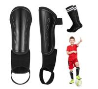 Parastinchi per bambini da calcio, parastinchi regolabili con protezione per caviglia Shin Guard con 1 paio di calzini da calcio per bambini a partire dai 3 ai 7 anni, cinturino regolabile