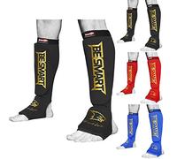 Parastinchi per gamba, MMA e Muay Thai Kick Boxing Guard Protector (nero/oro, grande)
