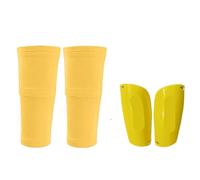 Parastinchi Un set di parastinchi da calcio for adulti, calzini con tasche, coprigambe e maniche, attrezzatura protettiva(Yellow Set,L(Over 14))