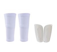 Parastinchi Un set di parastinchi da calcio for adulti, calzini con tasche, coprigambe e maniche, attrezzatura protettiva(White1 Set,L(Over 14))