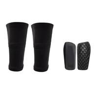 Parastinchi Un set di parastinchi da calcio for adulti, calzini con tasche, coprigambe e maniche, attrezzatura protettiva(Black3 Set,L(Over 14))