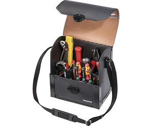 Parat Borsa porta attrezzi Top Line Mini (cassetta degli attrezzi vuota, con 17 scomparti per attrezzi, materiale con - perla/pelle bovina, borsa con serratura a incastro, dimensioni 25 x 27 x 17 cm)