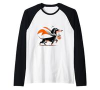 Parata di Cani di Halloween Dove i Fantasmi temono Il Bassotto Maglia con Maniche Raglan