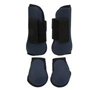 Paratendini per cavalli, protezione per le gambe del cavallo con assorbimento degli urti in PU e fodera morbida, fissaggio stabile per le zampe posteriori anteriori, lesioni e (A set of navy blue XL)