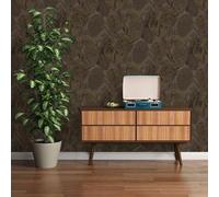 Parati Con Dschungelmusterleicht Strutturato, Opaco - Marrone, Nero, Oro