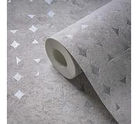 Parati Con Geometrischen Forme E Lucido Accenti - Grigio Chiaro, Argento