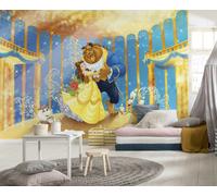 Parati Disney la Bella e la Bestia 368x254 CM 3.7x2.4m Murale Bambina Giallo