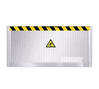 Paratia Antiallagamento Garage Deflettore Antis-inondazione in Lega di Alluminio con Design di Avviso Riflettente Barriera Antiallagamento per Garage Seminterra(120x50cm)