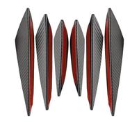 Paraurti Anteriore Auto Labbro 4/6pcs Universale Paraurti Anteriore Decorazione Labbro Diffusore Splitter Pinne Corpo Spoiler Canards Valenza Mento Tuning Auto Canard Decor(6PCS Carbon Fiber)