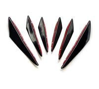 Paraurti Anteriore Auto Labbro 6 Pz/set Decorazione Diffusore Splitter Pinna Del Corpo Spoiler Canard Valenza Mento Tuning Auto Canard Universale Paraurti Anteriore Labbro(Black 6pcs)
