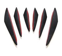 Paraurti Anteriore Auto Labbro 6 Pz/set Universale Paraurti Anteriore Labbro Decorazione Diffusore Splitter Pinne Corpo Spoiler Canard Valenza Mento Tuning Auto Canard(Carbon Fiber 6pcs)