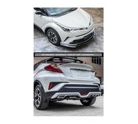 Paraurti Anteriore Auto Labbro Per Toyota Per CHR Per C-HR 2018 2019 Auto Stling ABS Vernice Anteriore Paraurti Posteriore Diffusore Skid Piastra Copertura Respingente Trim(B black and silver)