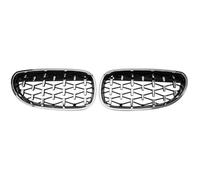 Paraurti Anteriore Cromato Diamanti Stile Griglie Cofano Per BMW Per 5-Serie E60/E61 Per M5 325i 2004-2009 Griglie A Stecca In Stile Linea Griglia Anteriore(Diamond-Silver)