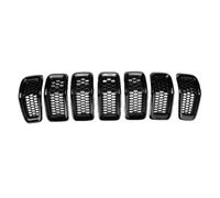 Paraurti Anteriore Griglia 7PCS Auto Paraurti Anteriore Centrale Griglia Copertura Trim Maglia A Nido ape Corsa Per Jeep Per Cherokee 2014 2015 2016 2017 2018 GRIGLIA PRESA ARIA(Nero)