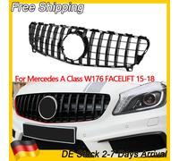 Paraurti anteriore Griglia a rete per Mercedes Classe A W176 FACELIFT 15-18 A45 GT Stile Nero lucido Accessori auto Black and Silver