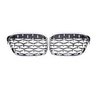 Paraurti Anteriore Griglia Per BMW X1 F48 F49 2016 2017 2018 2019 Auto Diamante Front Rene Griglia Racing Grill Gloss Nero Griglie Accessori Griglie GRIGLIA PRESA ARIA(Full Silver)