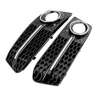 Paraurti Anteriore Griglia Una Coppia Auto Anteriore Luce Nebbia Griglia Copertura radiatori sportive per A4 B8 2009 2010 2011 2012 Paraurti Anteriore Luce GRIGLIA PRESA ARIA(Black Chrome)