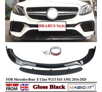 Paraurti Anteriori Labbro PER MERCEDES Benz E W213 AMG E63 Brabus Style 2016 2017 2018 2019 2020 SPLITTER Anteriore SPOILER NERO LUCIDO