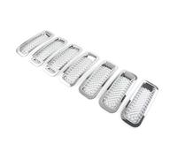 Paraurti Griglia Per Jeep Per Patriot 2011-2017 Griglia Copertura Radiatore Anteriore Per Auto 7 Pezzi Colore Nero Lucido Cromato Griglia Scudo Anteriore(Chrome)
