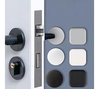 Paraurti per maniglia della porta, 6 pezzi, autoadesivo, geometria, rotondi e quadrati, protezione da parete, in gomma, paracolpi per mobili, tavoli in vetro, bianco, grigio e nero