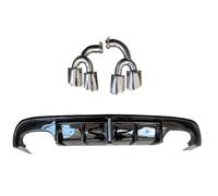 Paraurti Posteriore Diffusore Per Volvo Per V40 2013 2014 2014 2016 2017 2018 2019 Diffusore Paraurti Posteriore Splitter Mento Spoiler Bodykit Tubo Scarico Quattro Vie(Black and silver)
