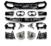 Paraurti posteriore Per Benz Classe A W177 2019-2023 A45 A35 Stile Diffusore Posteriore Paraurti Splitter Con Tubo Scarico Consigli Body Kit(45 sedan Silver)
