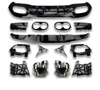 Paraurti posteriore Per Benz Classe A W177 2019-2023 A45 A35 Stile Diffusore Posteriore Paraurti Splitter Con Tubo Scarico Consigli Body Kit(45 hatchback Black)