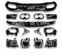 Paraurti posteriore Per Benz Classe A W177 2019-2023 A45 A35 Stile Diffusore Posteriore Paraurti Splitter Con Tubo Scarico Consigli Body Kit(45 sedan Black)