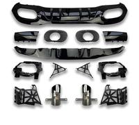 Paraurti posteriore Per Benz Classe A W177 2019-2023 A45 A35 Stile Diffusore Posteriore Paraurti Splitter Con Tubo Scarico Consigli Body Kit(35 hatchback Black)