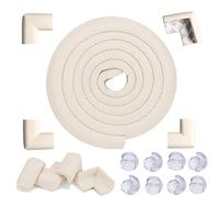 Paraurti Striscia bambino Cuscino, 8 Schiuma protezioni d'angolo e 8 Cancella angolo Protezioni | Spesso Anti Collision Protector Sicurezza bordi taglienti, Mobili & More - Crema Bianco