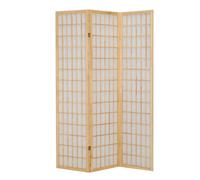 Paravento 3 ante faggio 43,5 x h178cm in lego e carta di riso