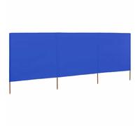 Paravento 3 pannelli 400 x 120 cm, blu azzurro | Tessuto non tessuto, Pali di legno, Pieghevole, Protezione dal vento, Uso esterno