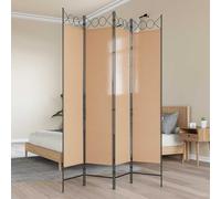 Paravento 4 pannelli beige 160 x 200 cm tessuto poliestere con telaio in | Pieghevole e pieghevole, ideale per camera da letto, soggiorno, ufficio, separazione dello spazio, blocca la luce